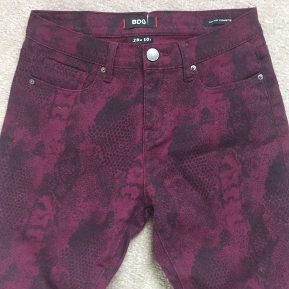 BDG High Rise Cigarette Plum Snakeskin Jean - Picture 3 of 6
